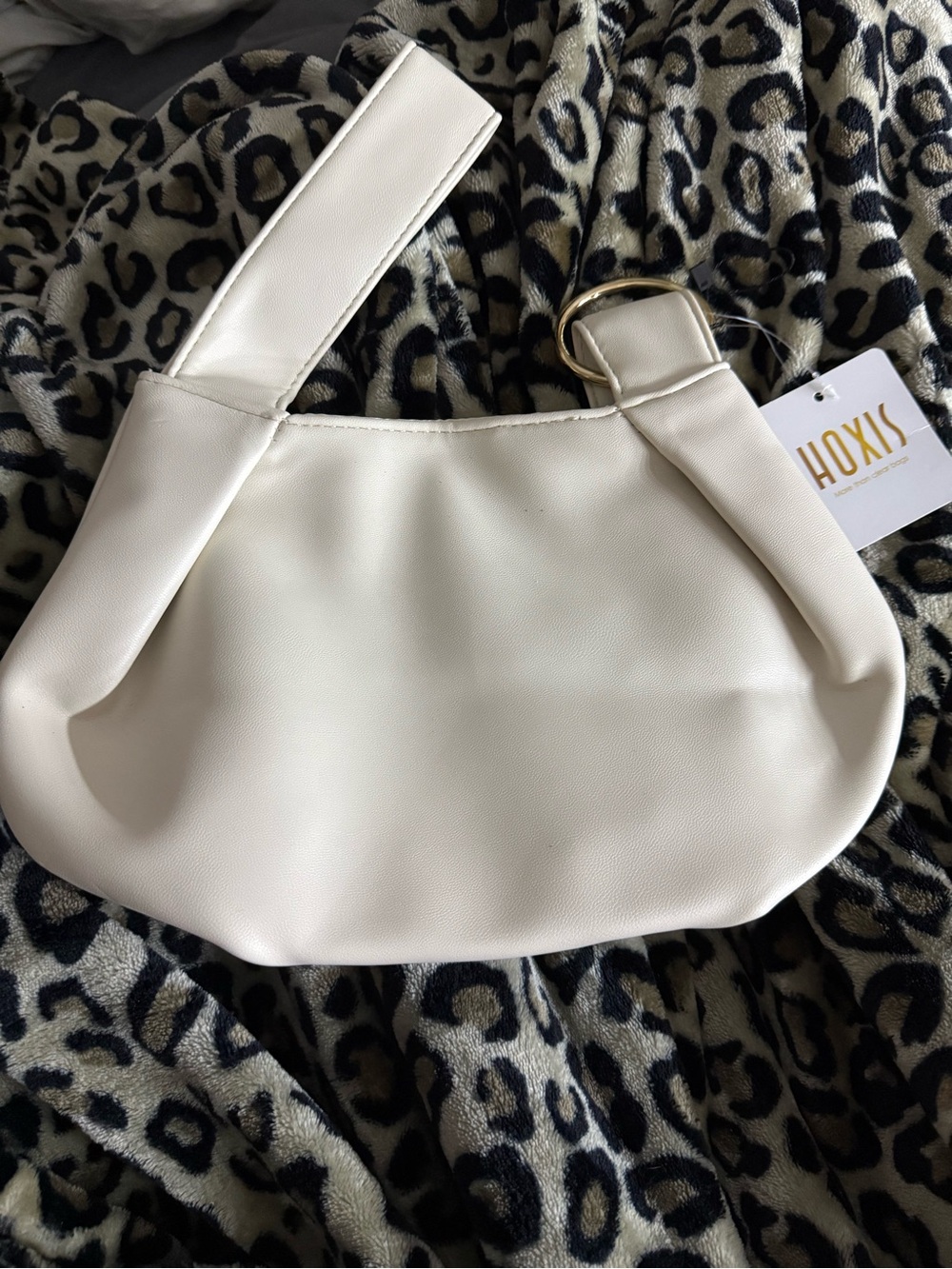 Cream wristlet Bag - Soft Vegan Leather